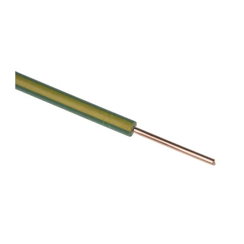 RS PRO RIGID BU Series Hook Up Wire 17 AWG, Green/Yellow, 1 x 1.13 mm Strand, 100 m, 600V Polyvinyl Chloride, 358-977