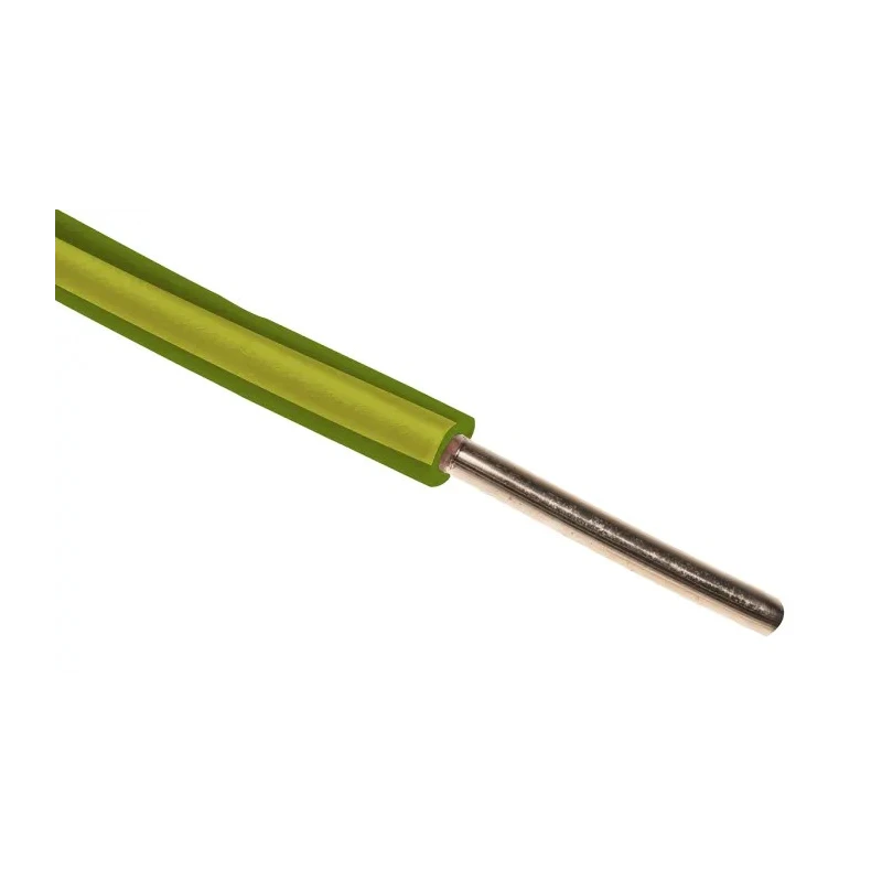 RS PRO RIGID BU Series Single Core Hook Up Wire, Green/Yellow, 15 AWG, 1 x 1.38 mm Strand, 100 m, PVC Insulation 359-021