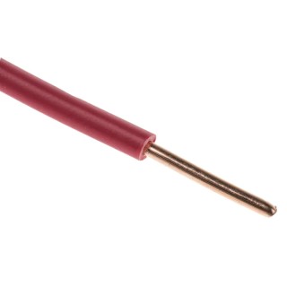 RS PRO RIGID BU Series Red Hook Up Wire, 13 AWG, 1 x 1.78 mm, Single Core, 600V, 100m Reel 359-043