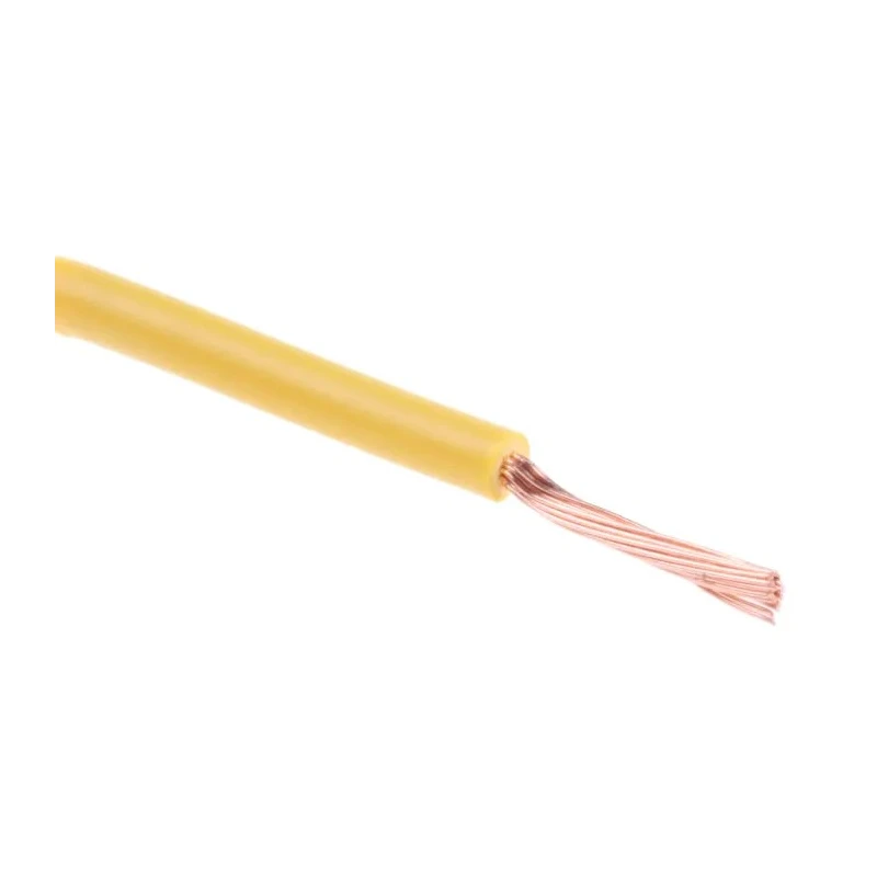 RS PRO H05V-K Series Yellow Equipment Wire, 18 AWG, 24 x 0.2 mm Copper Strands, PVC Insulation, 100 m Reel, 500V 361-709