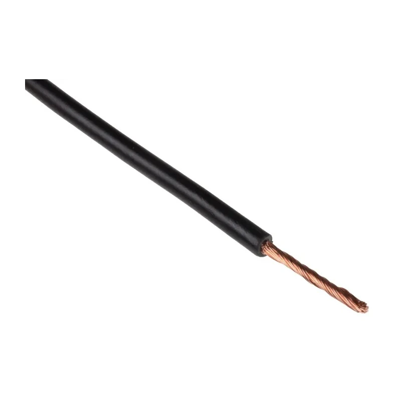 RS PRO H07V-K Series Black Hook Up Wire 15 AWG 30 x 0.25 mm 100 m Polyvinyl Chloride 750V 361-787