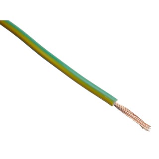RS PRO H05V-K Series Yellow, Green Hook Up Wire 17 AWG 100 m Polyvinyl Chloride 361-743