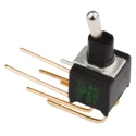APEM PCB Mount On-Off-On Toggle Switch SPDT, Through Hole, 20V AC/DC, 400mA, Brass Actuator TL39WW050