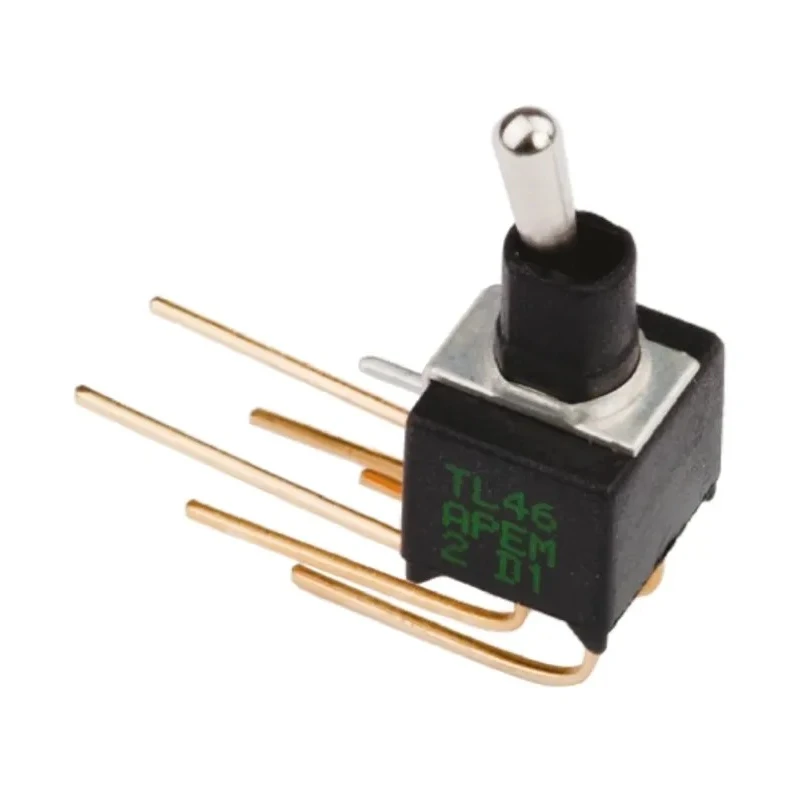 APEM PCB Mount On-Off-On Toggle Switch SPDT, Through Hole, 20V AC/DC, 400mA, Brass Actuator TL39WW050