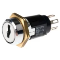 Lorlin DPDT Key Switch, 1A, 2 Way, Random Key, Zinc Alloy Housing, 24V DC/115V AC SRL5JD2