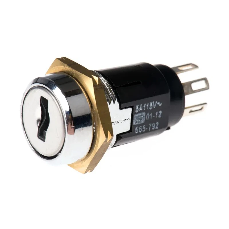 Lorlin DPDT Key Switch, 1A, 2 Way, Random Key, Zinc Alloy Housing, 24V DC/115V AC SRL5JD2