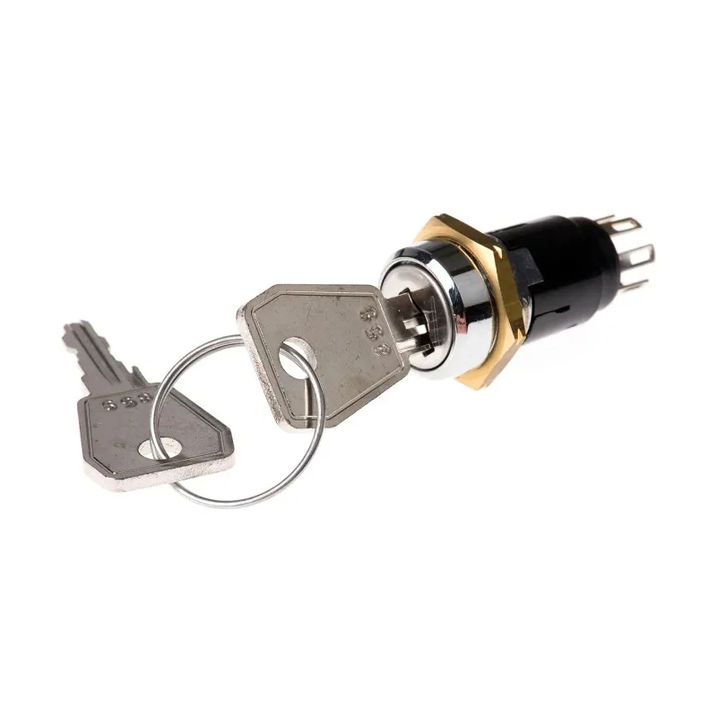 Lorlin DPDT Key Switch, 1A, 2 Way, Random Key, Zinc Alloy Housing, 24V DC/115V AC SRL5JD2