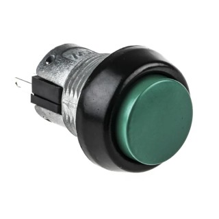 ITW Switches Push Button Switch Momentary, Panel Mount, SPDT, Green, 22 mm Cutout, IP67, 250V AC, 10A, 76-9420/439088G