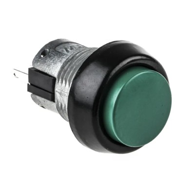 ITW Switches Push Button Switch Momentary, Panel Mount, SPDT, Green, 22 mm Cutout, IP67, 250V AC, 10A, 76-9420/439088G