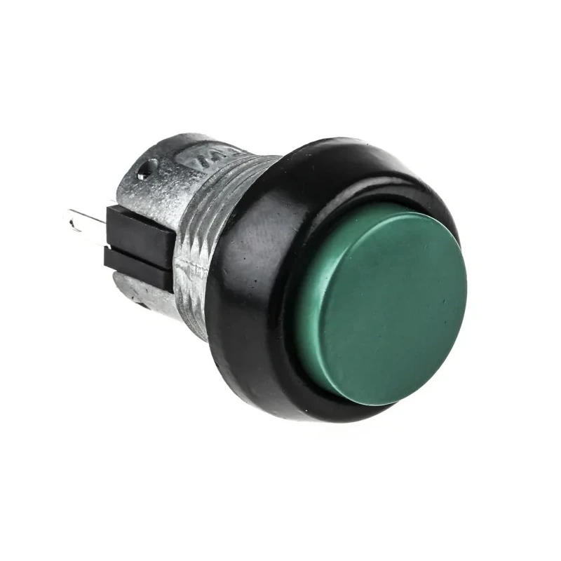 ITW Switches Push Button Switch Momentary, Panel Mount, SPDT, Green, 22 mm Cutout, IP67, 250V AC, 10A, 76-9420/439088G