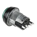 ITW Switches Push Button Switch Momentary, Panel Mount, SPDT, Green, 22 mm Cutout, IP67, 250V AC, 10A, 76-9420/439088G