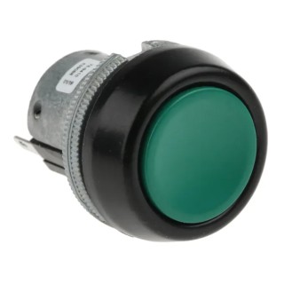 ITW Switches Momentary Panel Push Button Switch 22 mm Cutout, SPDT, Clear LED, IP67, Green, 250 V AC 10A 76-9410/439088G