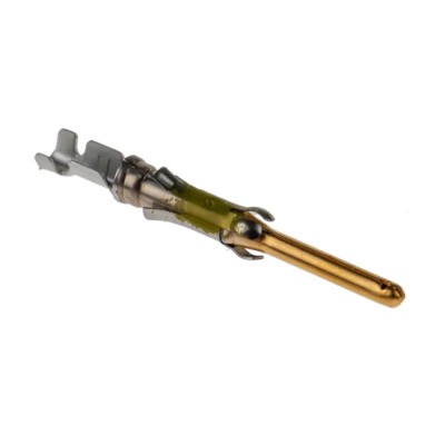TE Connectivity Male Crimp Circular Connector Contact, Size 16, Brass, Gold/Nickel Plating, 20–24 AWG, 250V AC, 13A 66103-4