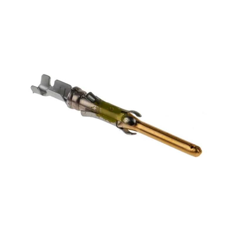 TE Connectivity Male Crimp Circular Connector Contact, Size 16, Brass, Gold/Nickel Plating, 20–24 AWG, 250V AC, 13A 66103-4
