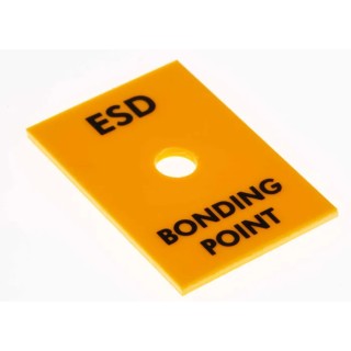 RS PRO ESD Rack Bonding Point, 10 mm Stud, Mounting Plate 25x35 mm, Yellow ABS 392-141