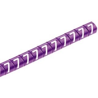 HellermannTyton Helagrip Slide-On Cable Marker, Pre-Printed '7', Violet, PVC, For 4–9mm Cable 901-10312