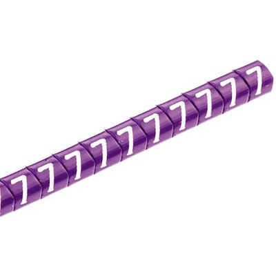 HellermannTyton Helagrip Slide-On Cable Marker, Pre-Printed '7', Violet, PVC, For 4–9mm Cable 901-10312