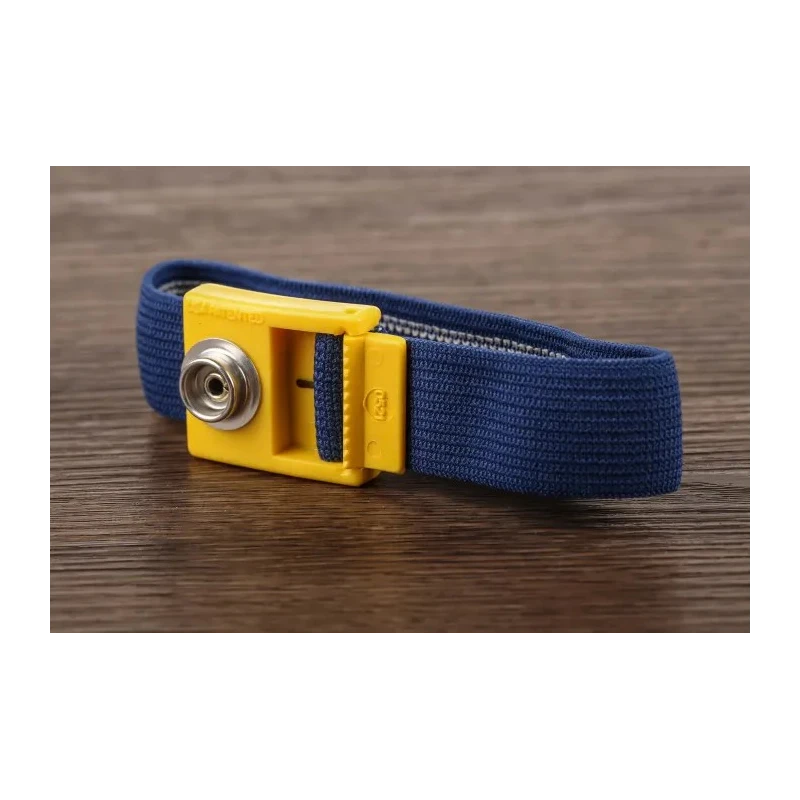 RS PRO ESD Grounding Wrist Strap Reusable, Adjustable, 10mm Stud Compatible, Fabric, 392-163