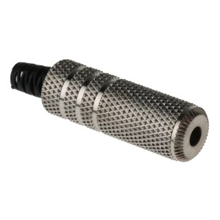 RS PRO Jack Connector 3.5 mm Cable Female Stereo Solder Tab 2A Brass Nickel-Plated 392-615