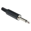 RS PRO Jack Connector, 6.35 mm Cable Mount, Male, Mono, Solder Termination, 2 Pole, Nickel Plated, Polyethylene 392-609