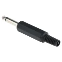 RS PRO Jack Connector, 6.35 mm Cable Mount, Male, Mono, Solder Termination, 2 Pole, Nickel Plated, Polyethylene 392-609