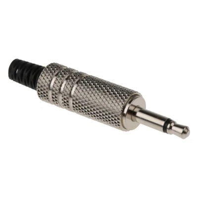 RS PRO Jack Connector, 3.5 mm Cable, Male, Mono, 2A, Straight, Nickel-Plated Brass, 2 Ways 392-633
