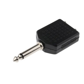 RS PRO Audio Male Mono AV Adapter, Straight, 1/4 in to 1.4 in, 73.5 mm, Black, Brass, ABS 392-621