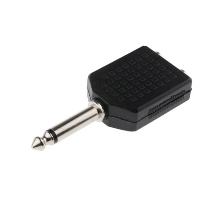 RS PRO Audio Male Mono AV Adapter, Straight, 1/4 in to 1.4 in, 73.5 mm, Black, Brass, ABS 392-621