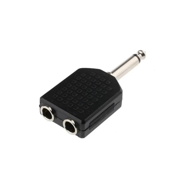RS PRO Audio Male Mono AV Adapter, Straight, 1/4 in to 1.4 in, 73.5 mm, Black, Brass, ABS 392-621