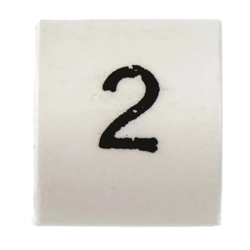TE Connectivity TRSA Cable Marker White Pre-printed '2', Polyolefin, 2–6 mm Cable, Heatshrink, Flame TRSA-1019/E/1/2