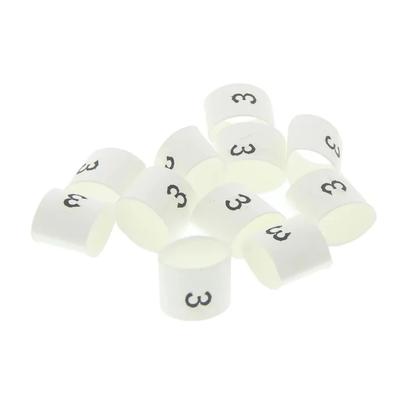 TE Connectivity TRSA Heat Shrink Cable Marker, White, Pre-printed '3', Polyolefin, 6 mm Max Cable, 2 mm Min TRSA-1019/E/1/3