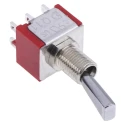 RS PRO Toggle Switch DPDT Panel Mount On-On Solder Terminal 28V DC 112V AC 5A Brass Actuator 394-419