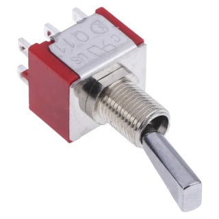 RS PRO Toggle Switch DPDT Panel Mount On-On Solder Terminal 28V DC 112V AC 5A Brass Actuator 394-419