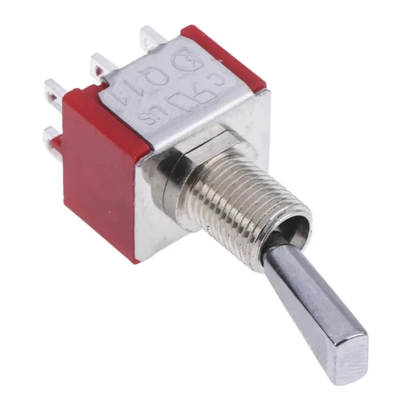 RS PRO Toggle Switch DPDT Panel Mount On-On Solder Terminal 28V DC 112V AC 5A Brass Actuator 394-419