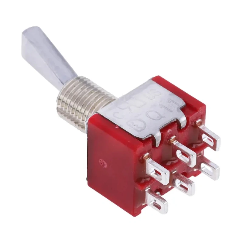 RS PRO Toggle Switch DPDT Panel Mount On-On Solder Terminal 28V DC 112V AC 5A Brass Actuator 394-419