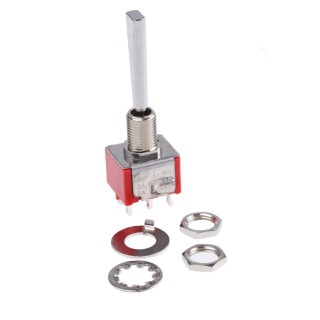 RS PRO Toggle Switch Panel Mount DPDT On-Off-On Solder Terminal 26 V DC 112 V AC 5A Brass Flat Lever 394-469
