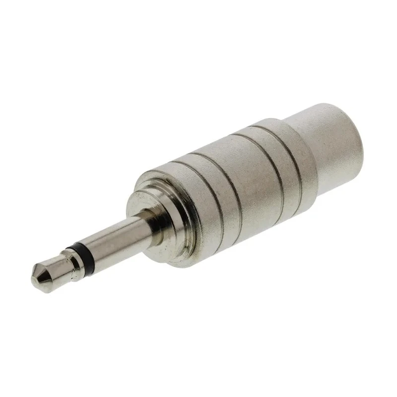 RS PRO Audio Male Straight RCA AV Adapter 392-592, Brass, 38.8mm, Grey, Nickel Plated