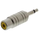 RS PRO Audio Male Straight RCA AV Adapter 392-592, Brass, 38.8mm, Grey, Nickel Plated