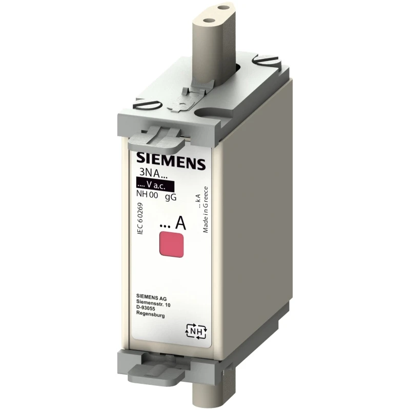 Siemens NH Fuse 50A 500V AC, NH000 Size, High Rupture Capacity, Blade Type, gG Category, 