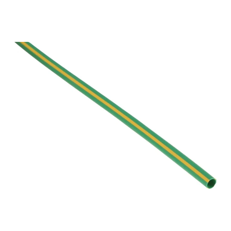 RS PRO Heat Shrink Tubing, Yellow/Green, 3.2 mm Diameter x 1.2m Length, Polyolefin, 2:1 Shrink Ratio 398-098