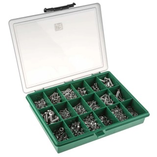 RS PRO Stainless Steel Pozidriv Drive Screw and Bolt Kit, 1905 Pieces, DIN 7985/965, Marine Grade, Plain Finish 395-434
