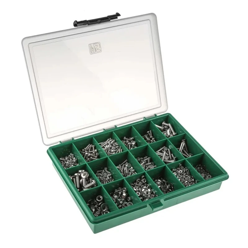 RS PRO Stainless Steel Pozidriv Drive Screw and Bolt Kit, 1905 Pieces, DIN 7985/965, Marine Grade, Plain Finish 395-434