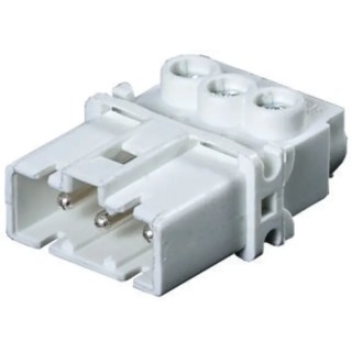 Wieland GESIS Series Panel Power Male Screw Lighting Connector, 3-Pole, 16A, IP20, 250V, Panel Mount, White, 91.932.9053.0