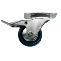 Guitel Hervieu Braked Swivel Castor 80 kg Capacity 80 mm Wheel Rubber Galvanised Steel Plate Mount 12757210