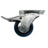 Guitel Hervieu Braked Swivel Castor 80 kg Capacity 80 mm Wheel Rubber Galvanised Steel Plate Mount 12757210