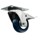 Guitel Hervieu Braked Swivel Castor 80 kg Capacity 80 mm Wheel Rubber Galvanised Steel Plate Mount 12757210