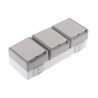 Siemens 16A 250V Grey 3 Gang Plug Socket DELTA Outdoor Type F IP44 Screwless Surface Mount 70x70x45mm 5UB4731