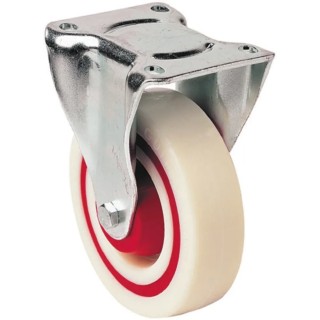 Guitel Hervieu Fixed Castor, 200 kg Capacity, 125 mm Polyamide Wheel, Galvanised Steel Frame, Fixed, 379967