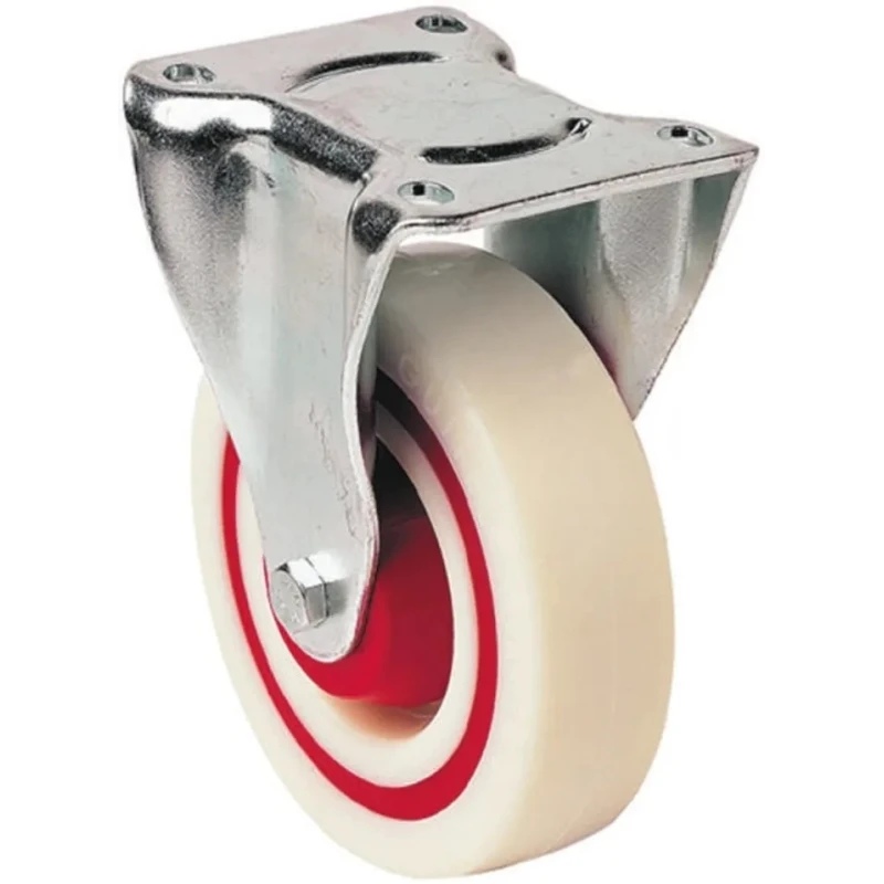 Guitel Hervieu Fixed Castor, 200 kg Capacity, 125 mm Polyamide Wheel, Galvanised Steel Frame, Fixed, 379967