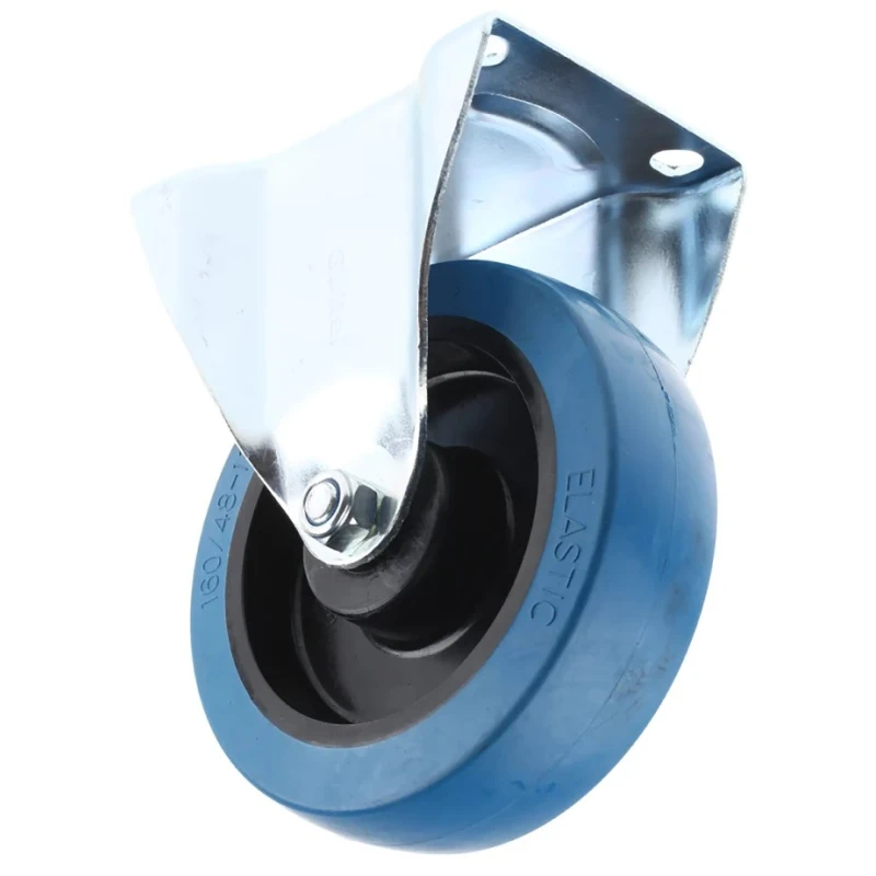 Guitel Hervieu Fixed Castor 400 kg Capacity 160 mm Wheel Rubber Galvanised Steel Frame 42 mm Width Roller Bearing 5207223